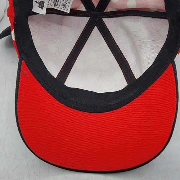 Disney Parks Minnie Mouse Youth Hat Black Red White Polka Dot Disneyland - Picture 10 of 10